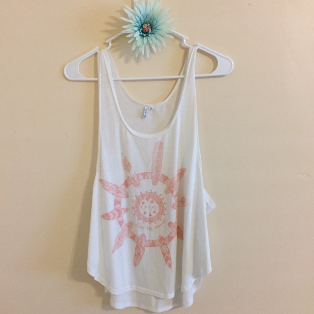 NEW Rip Curl White Racerback Tank Top