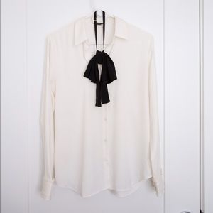 Ann Taylor Blouse with Bow Neck