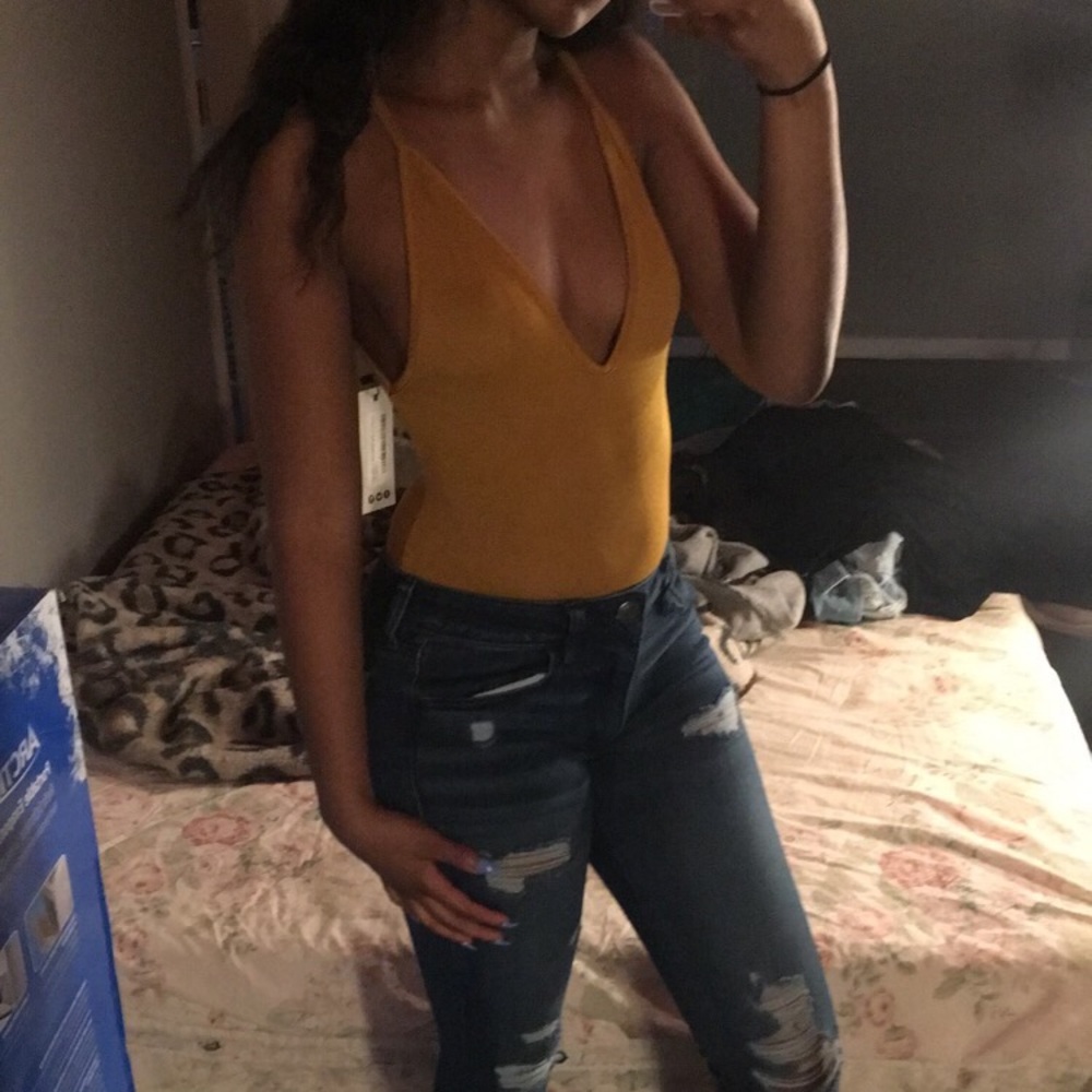 Mustard yellow bodysuit