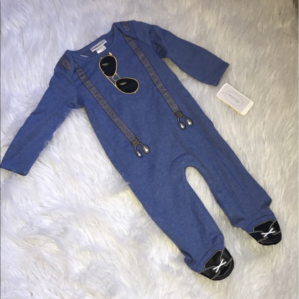 Baby footie with leather accent. 6m. $14
