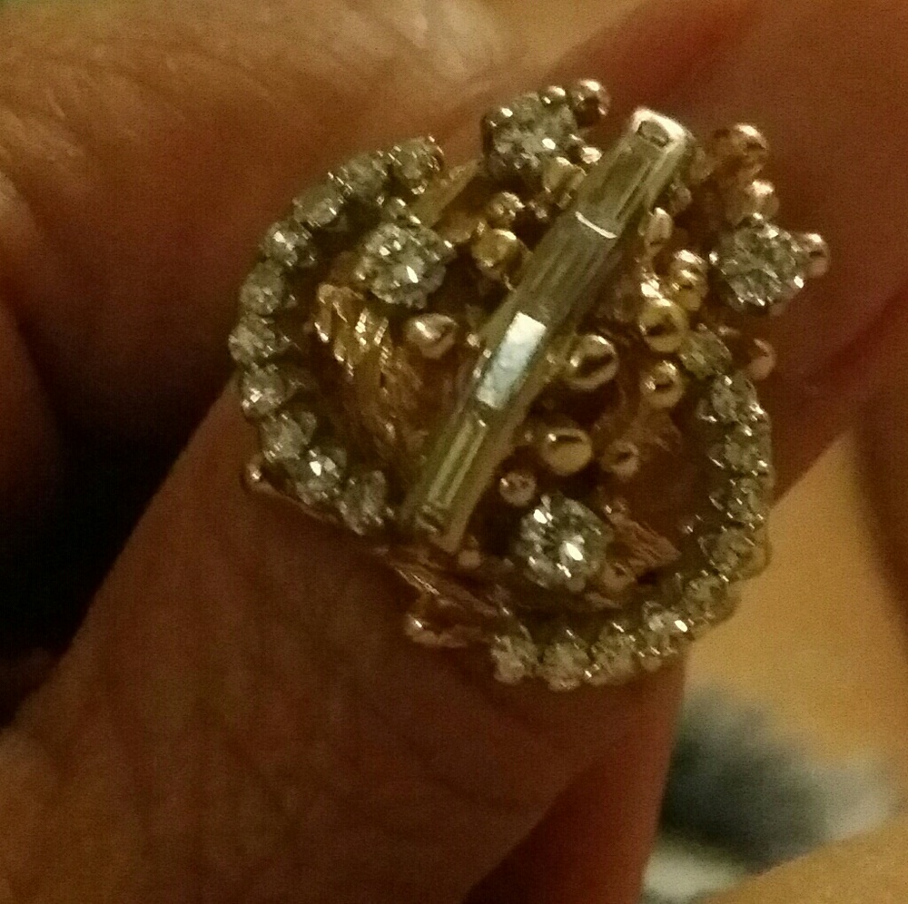 14k YG luxury 1.20ctw diamond ring
