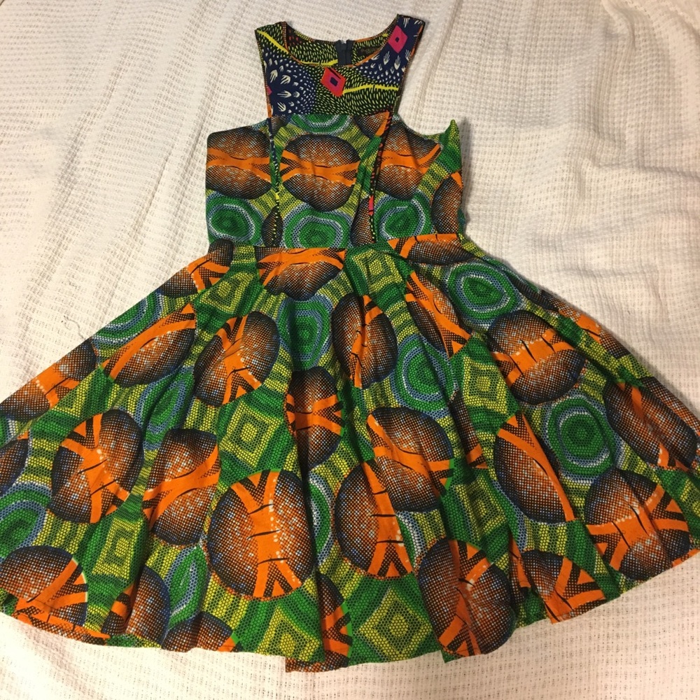 African print Fit and Flare dress