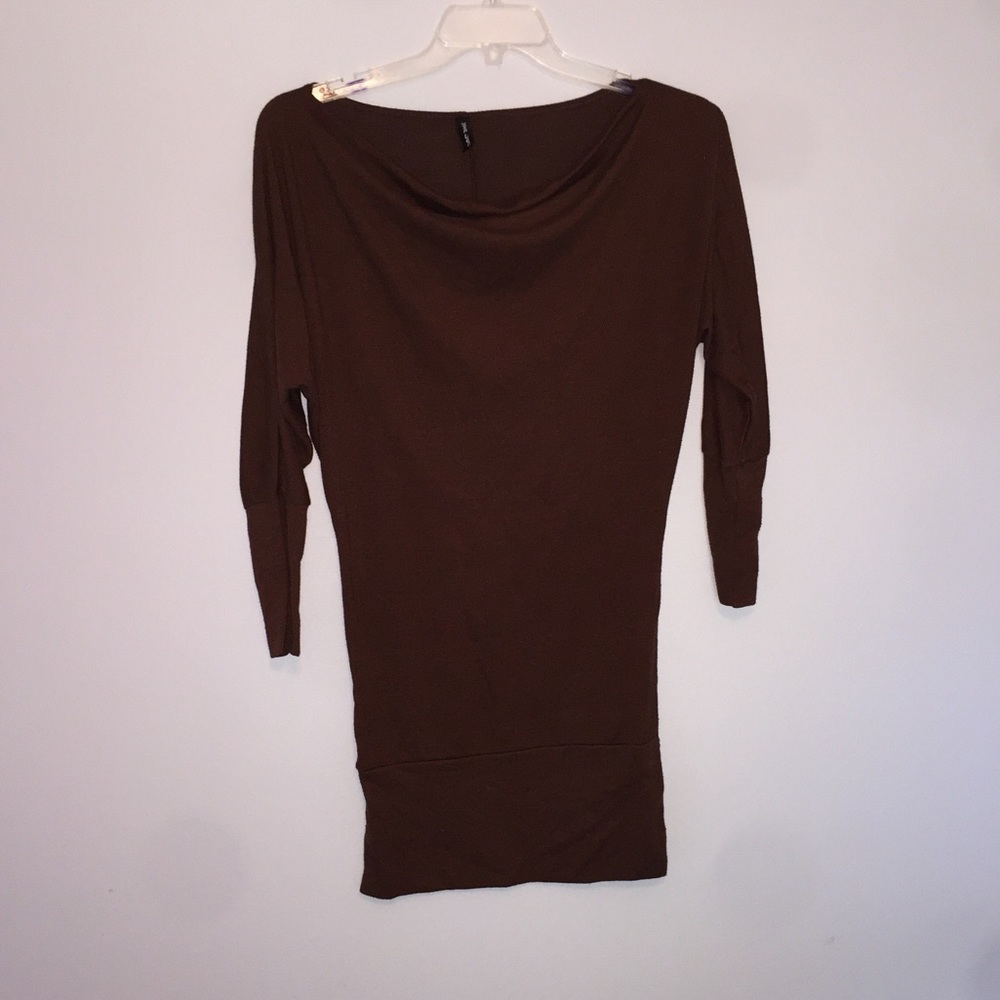 Brown sweater dress