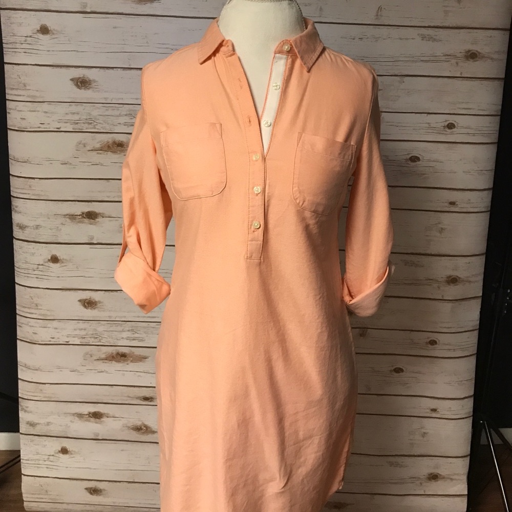 Old navy orange oxford shirt dress size XS
