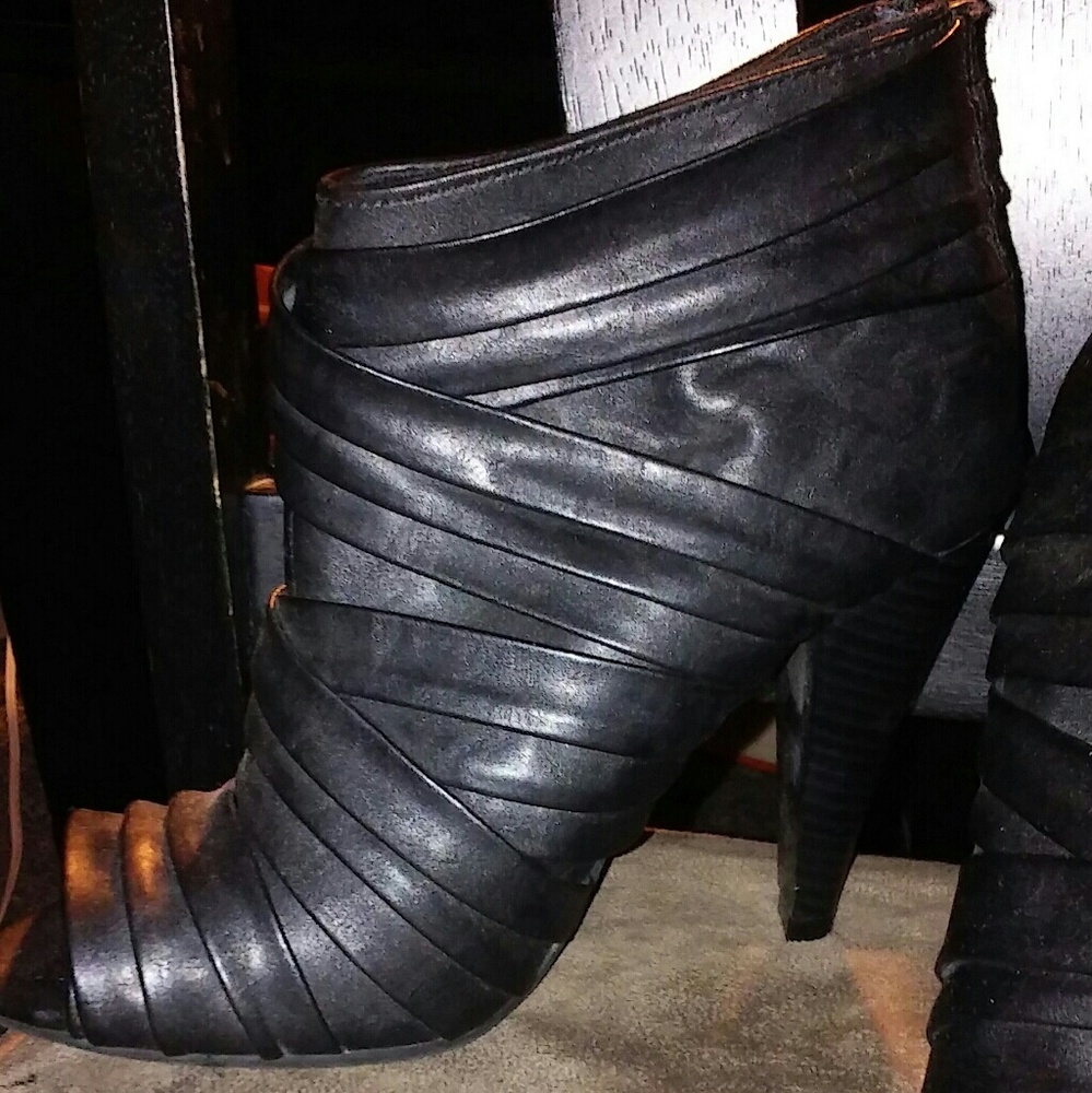 Black Leather Heels