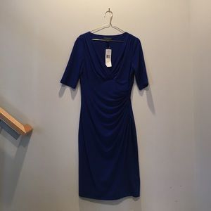 NWT- Gorgeous blue Dress with draping!