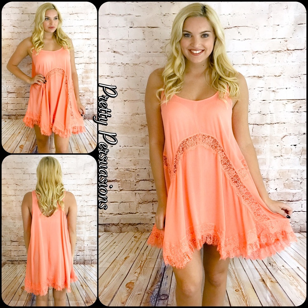 SOLD OUT‼️She Swings Cross Back & Lace Slip Dress - Picture 1 of 6