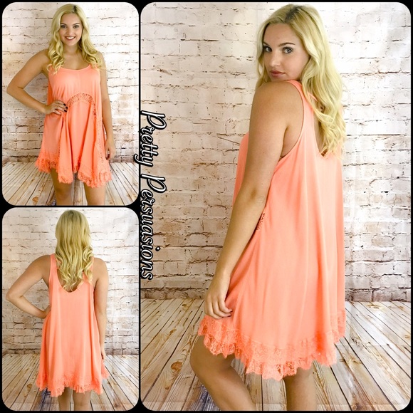 SOLD OUT‼️She Swings Cross Back & Lace Slip Dress - Picture 2 of 6