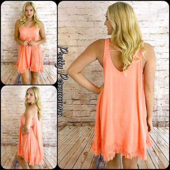 SOLD OUT‼️She Swings Cross Back & Lace Slip Dress - Picture 3 of 6