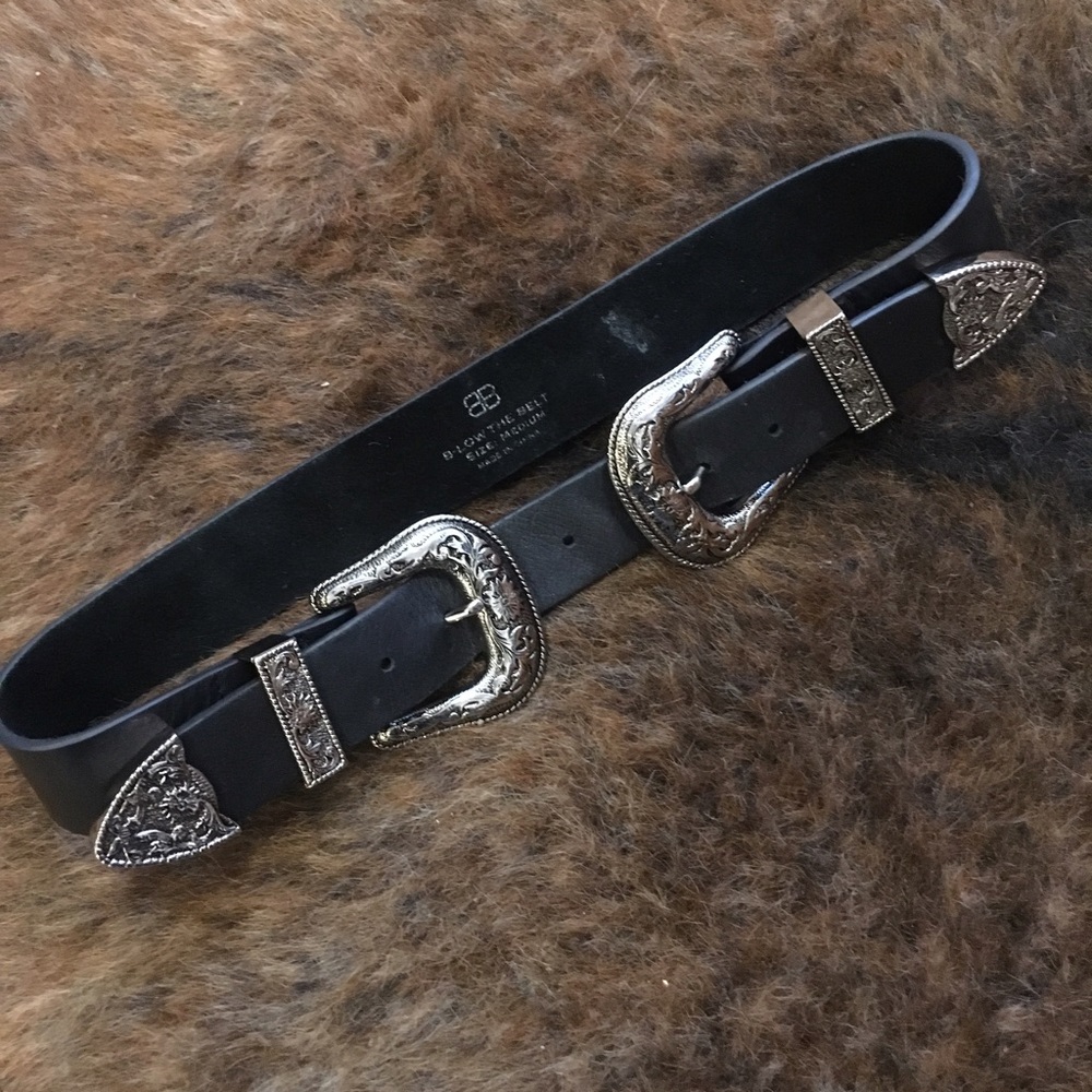 Below the belt double buckle belt