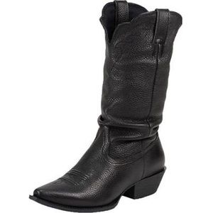 Black leather women's cowboy boots size 8.5