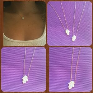 Hamsa Opal necklace