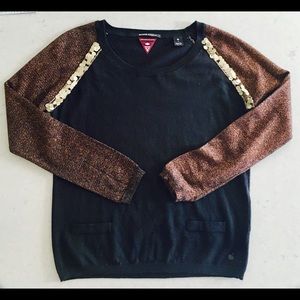 Navy sequined boat neck sweater