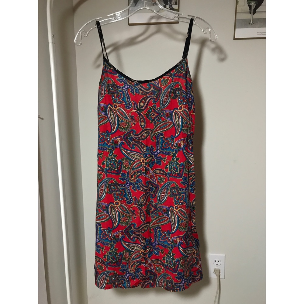 vintage spaghetti strap psychedelic paisley dress