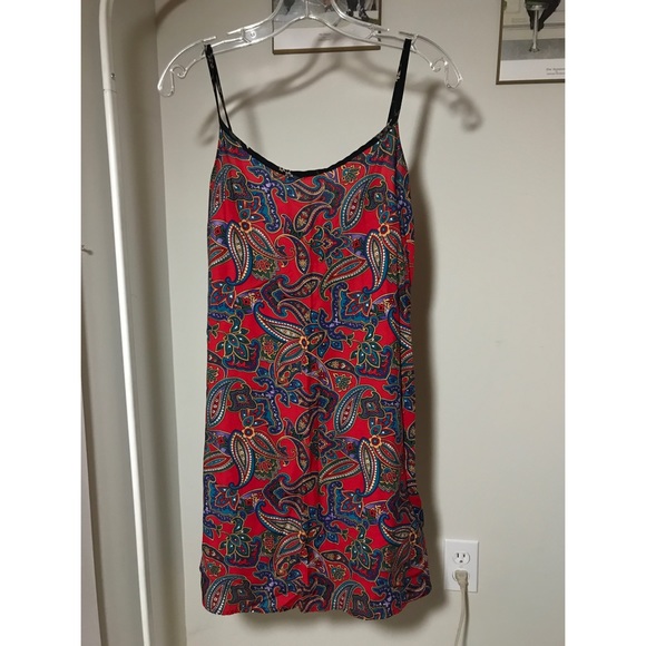 vintage spaghetti strap psychedelic paisley dress - Picture 1 of 2