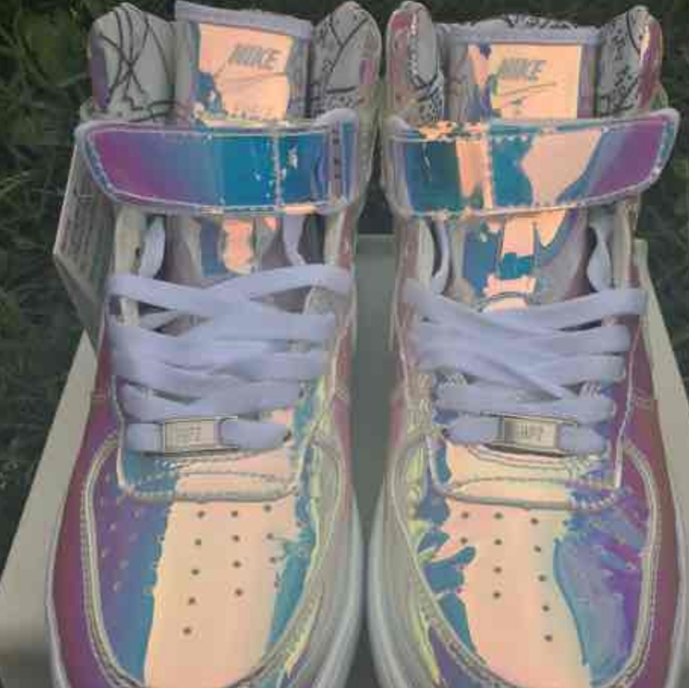 Nike ID Air Force 1 iridescent women's 8.5