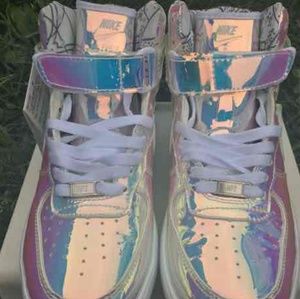 Nike ID Air Force 1 iridescent women's 8.5