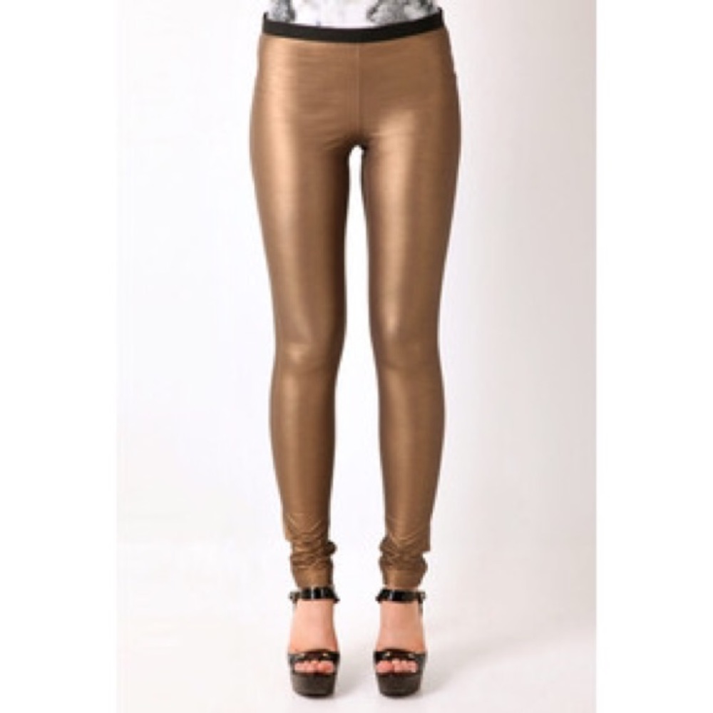 Helmut Lang gold leggings