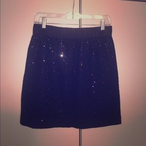 LOFT black sequence mini skirt