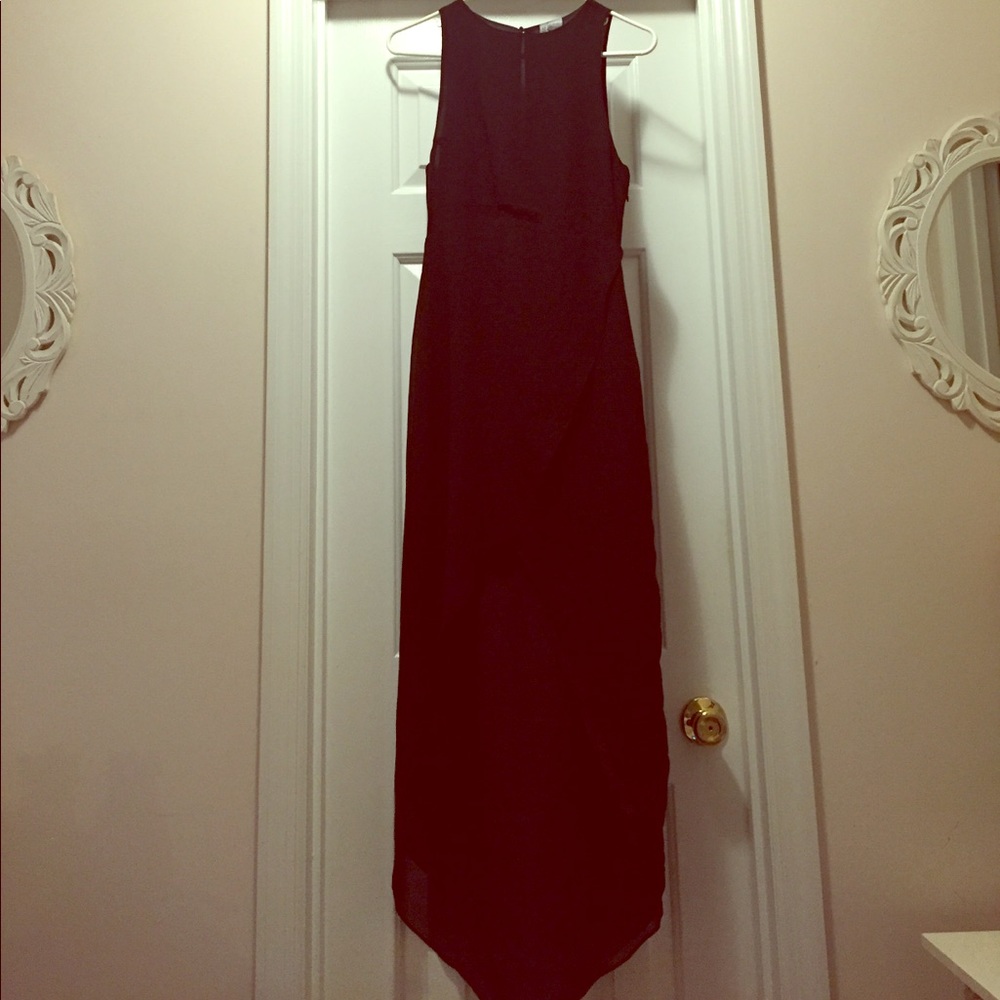 Long and sexy black cocktail dress