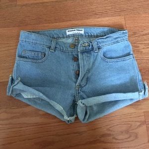 American apparel medium wash shorts