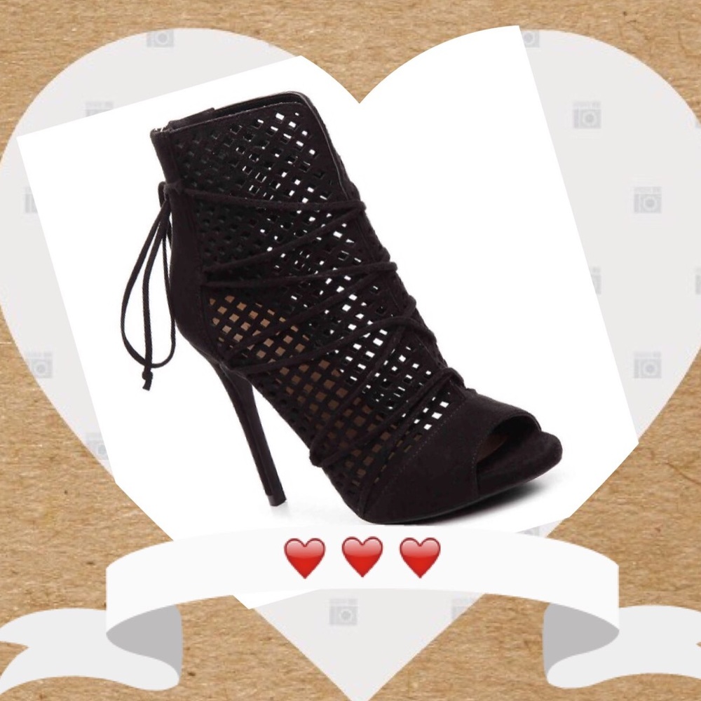 Women's ankle booties/ boots black heels suede