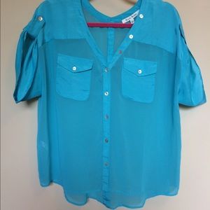 Blue sheer top