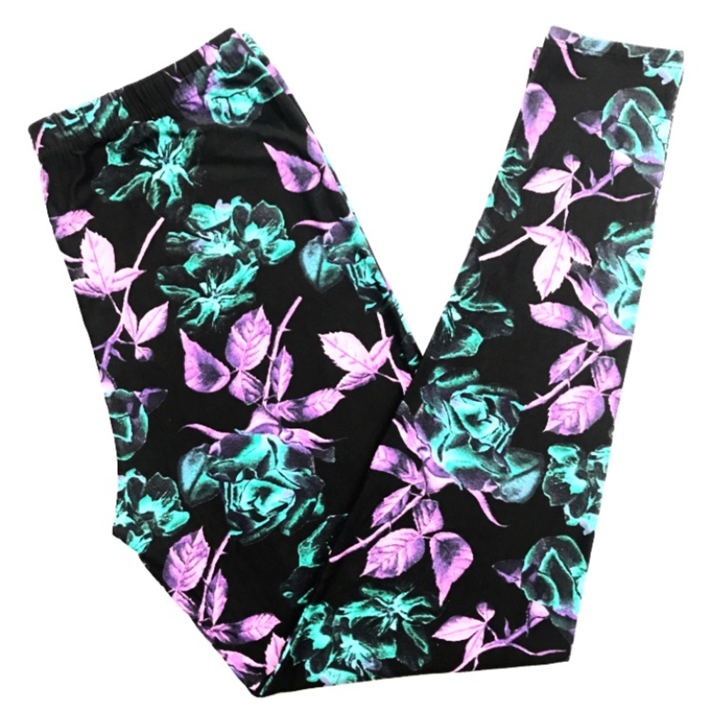 Buttery Soft Gorgeous Floral Leggings Plus Size TC