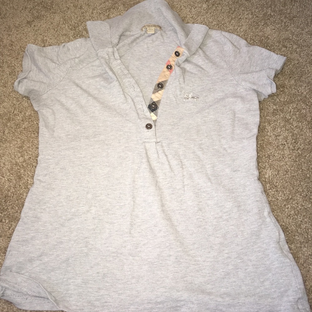 Short Sleeve Burberry Button Up
