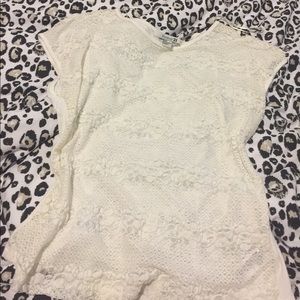 Flowy sparkly off white top