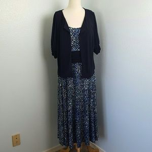Blue Perceptions Dress and Cardigan Set
