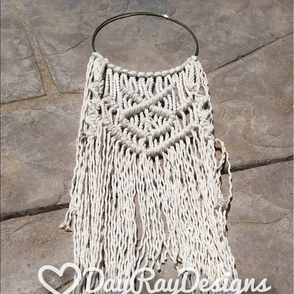 Macramé wall Decore BoHo Decour gypsy style hippie - Picture 2 of 3