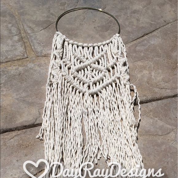 Macramé wall Decore BoHo Decour gypsy style hippie - Picture 2 of 3