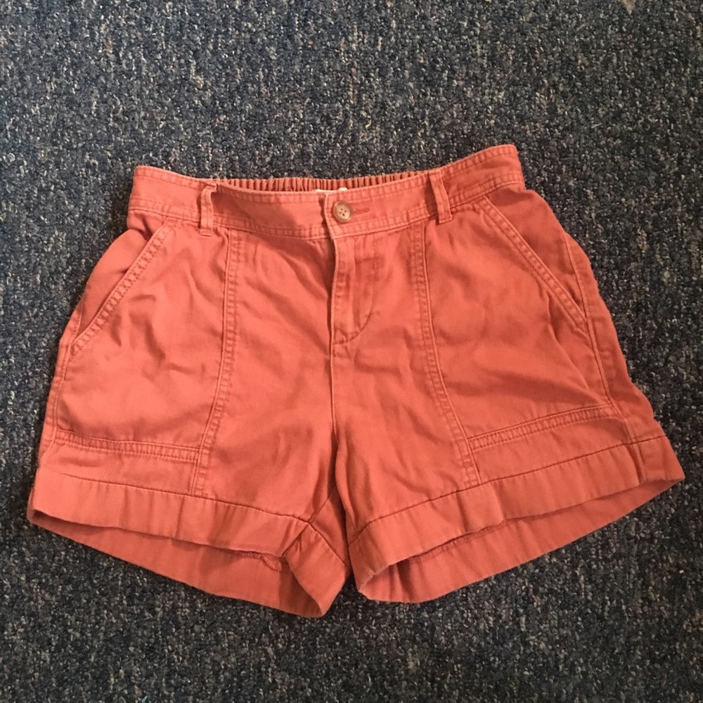 Red utility shorts