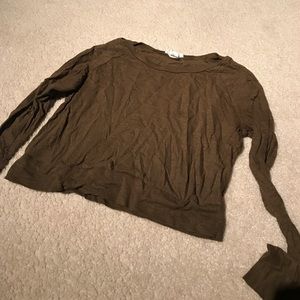 Olive long sleeve crop top