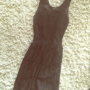 Shear black dress with heart knit front