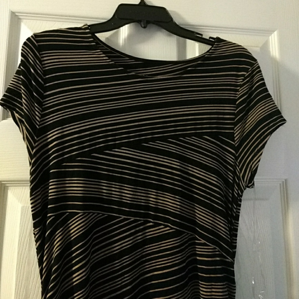Black and tan stripped Maternity Dress