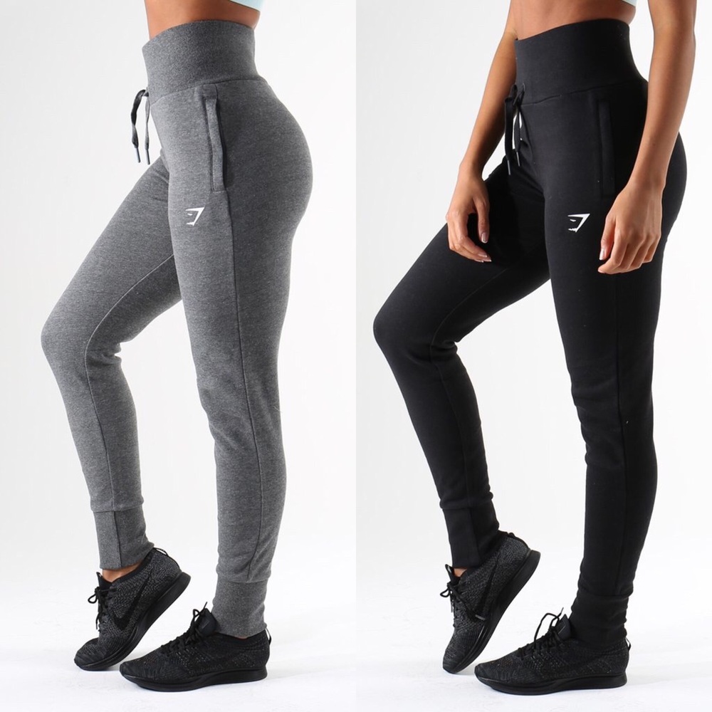 Gymshark High waisted Jogger Bundle - BLK and GRY