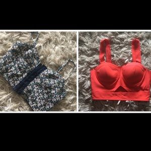 Two Forever 21 crop tops