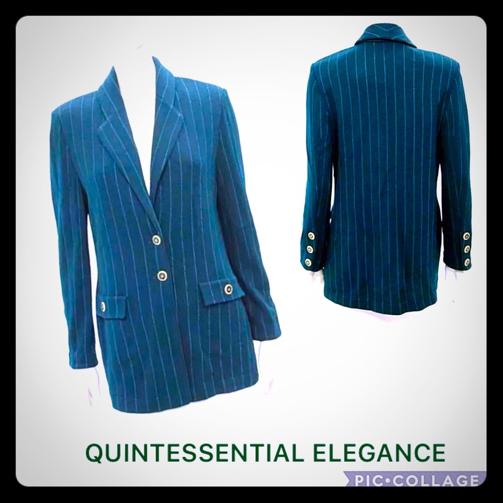 ST. JOHN Collection Knit Pinstripe Blazer