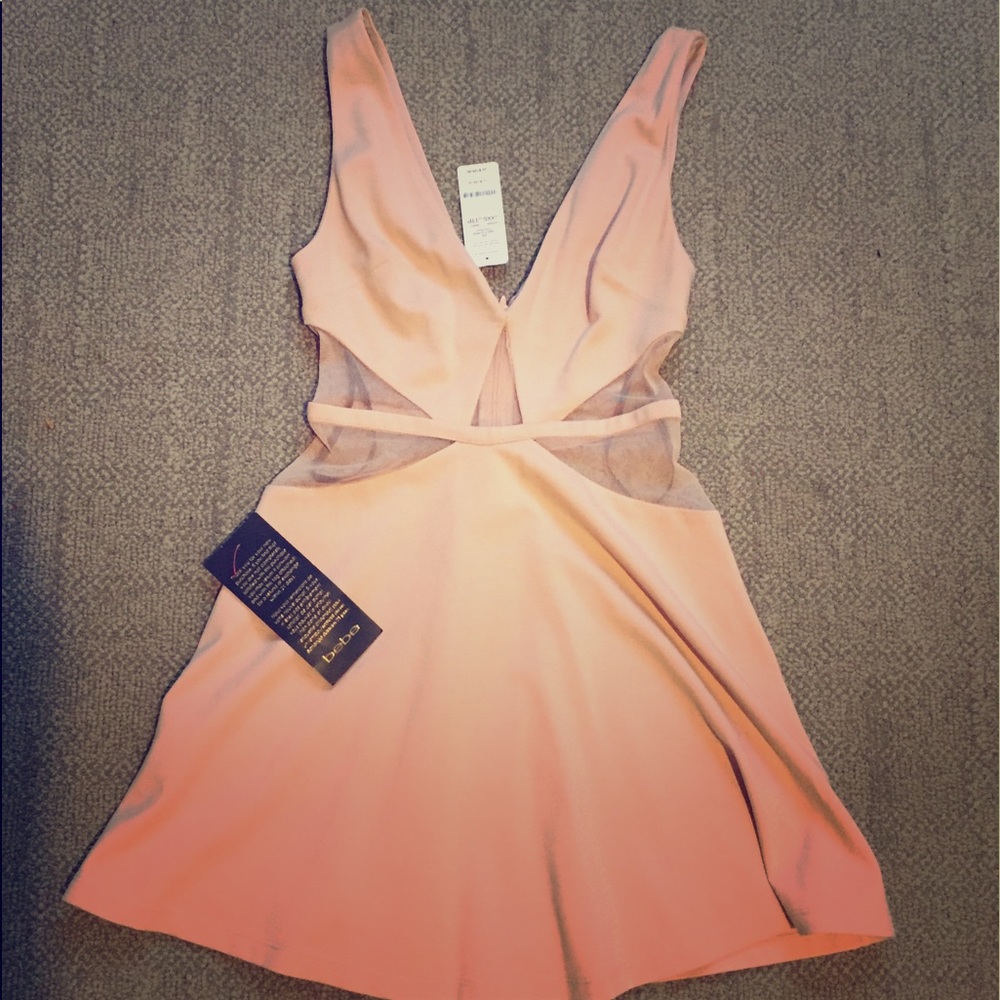 Bebe XXS light pink mesh cocktail dress