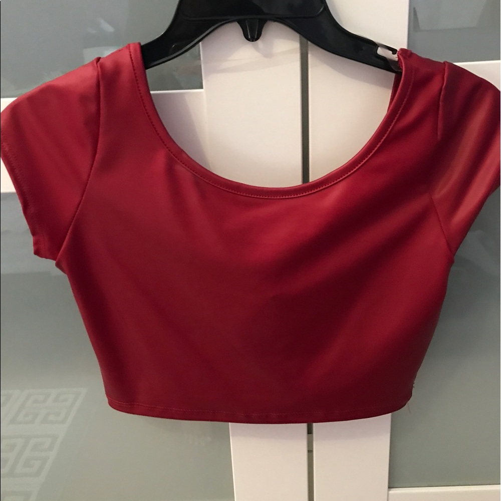 Leather crop top