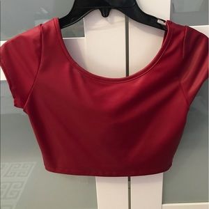 Leather crop top