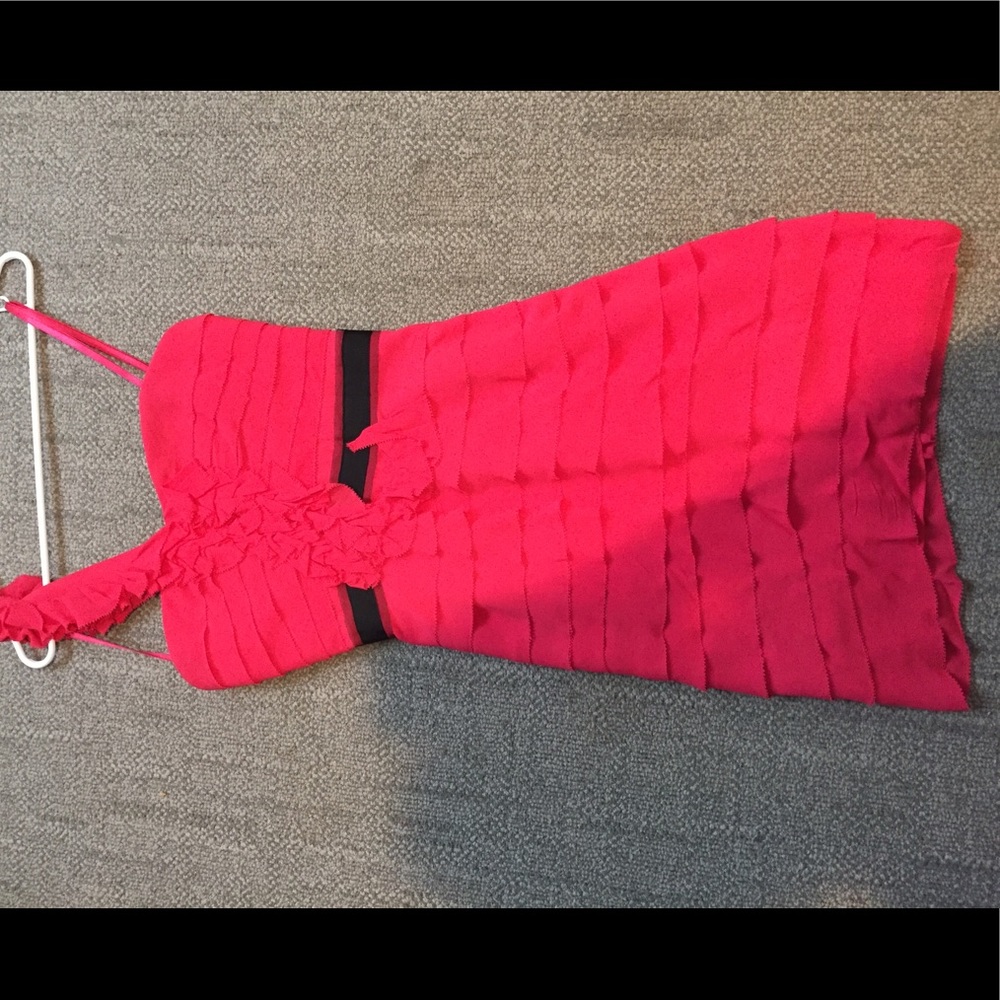 BCBG Red midi appliqué dress size 0