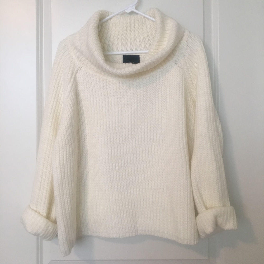 Winter white/cream cowl-neck sweater
