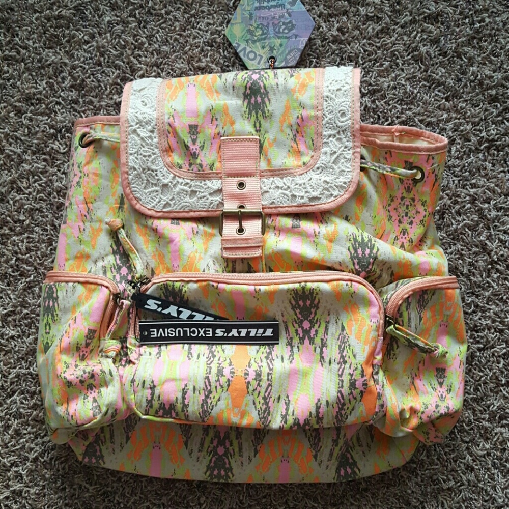NWT Tilly's Drawstring/Buckle Backpack