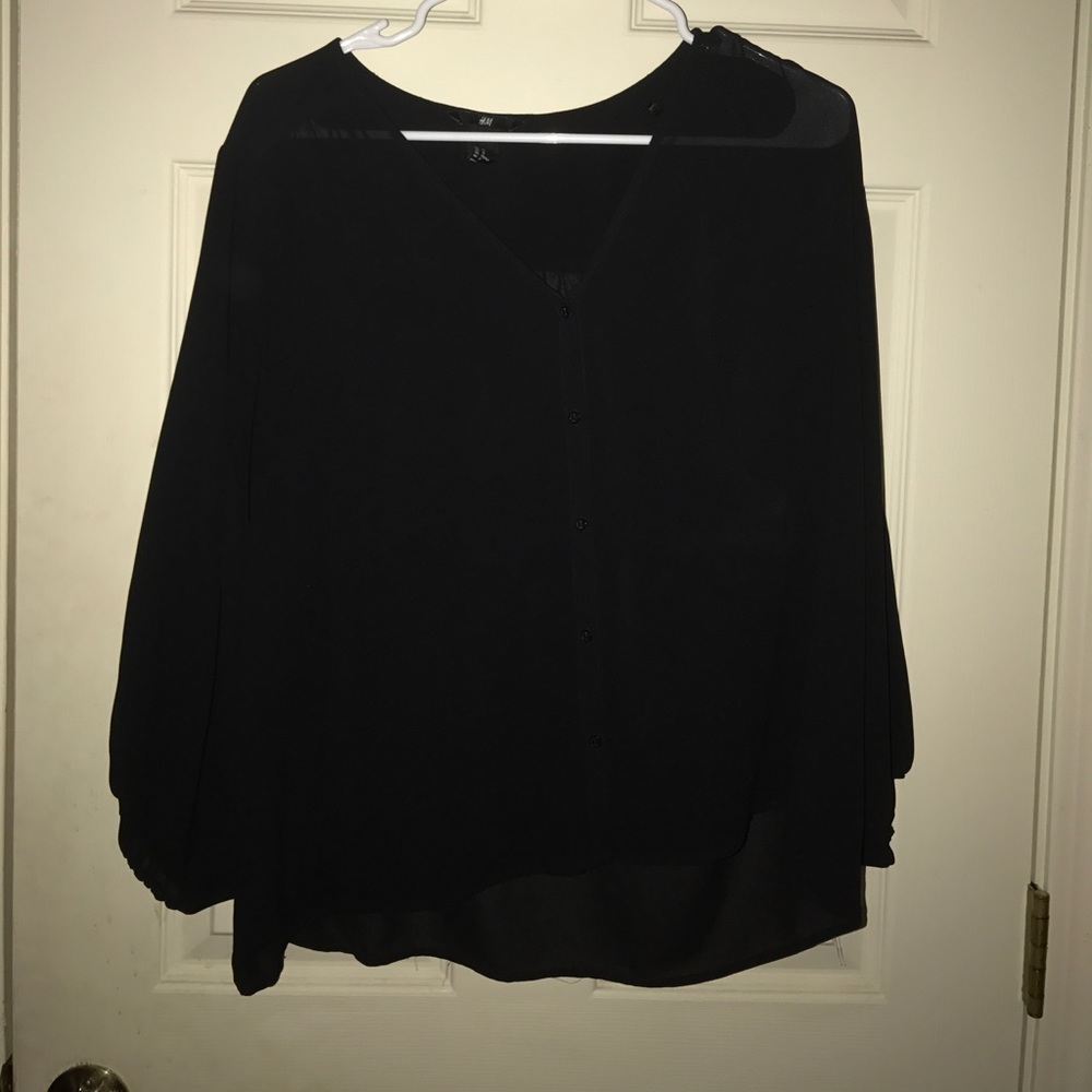 H&M sheer black button down