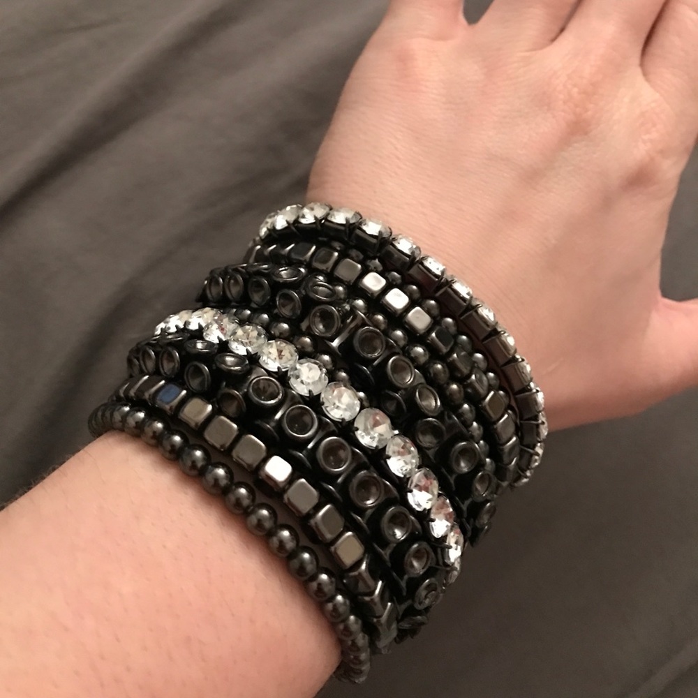 Silver, studded, chrome bracelet