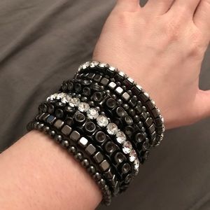 Silver, studded, chrome bracelet