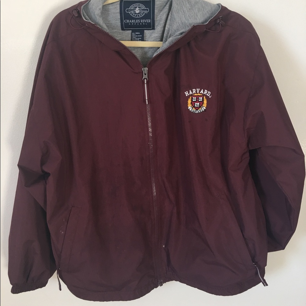 Harvard burgundy windbreaker